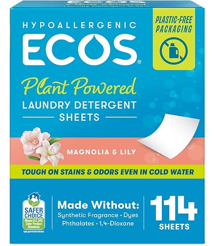 Amazon.com: ECOS Laundry Detergent Sheets Vegan, No Plastic Jug